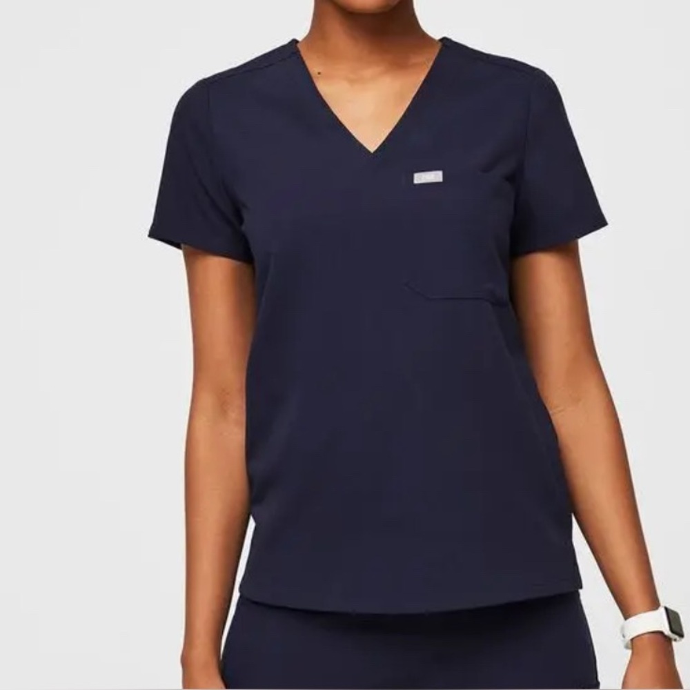 FIGS Catarina Navy Blue Scrub Top